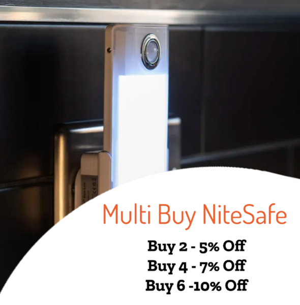 NiteSafe Duo-Lux LED Dual Motion Sensor Night Light With Task Light Torch & Power Failure Light