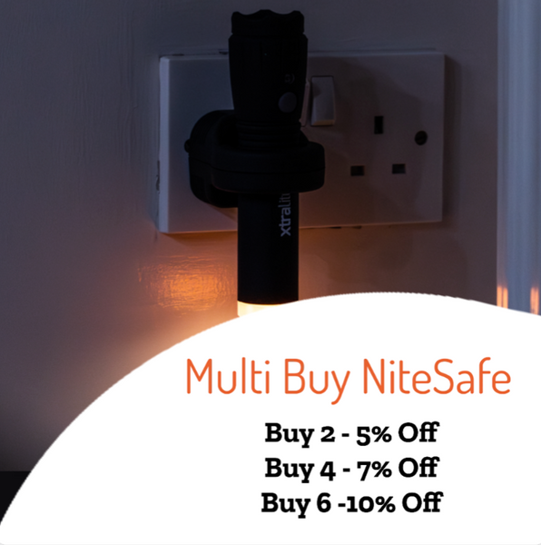 NiteSafe LED Rechargeable Torch With Orange Night Light & Power Failure Light