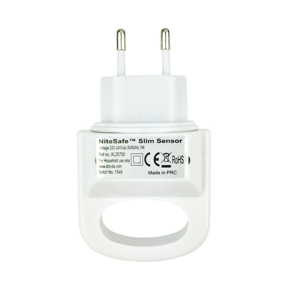 EU 2 PIN PLUG: NiteSafe Slim Sensor Motion Activated Nightlight, Torch and Power Failure Light