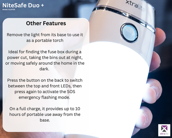 NiteSafe Duo+ | Dual Motion Sensor & Night Light + 10hr Emergency Power Failure LED Torch