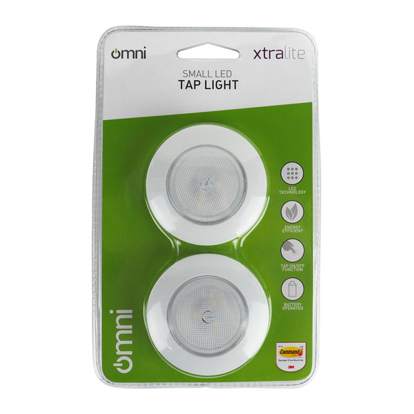Omni  Battery Powered Small LED Tap Light Twin Pack