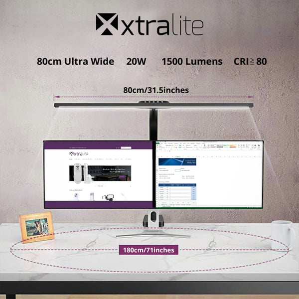 Xtralite 80cm Wide LED Light Desk & Monitor Lamp